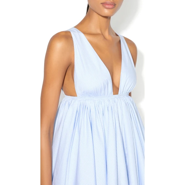 Alaïa Striped Poplin Skater Dress - ALAÏA Dresses - Laser Cut Luxury - Shop at Luxury Shoes 