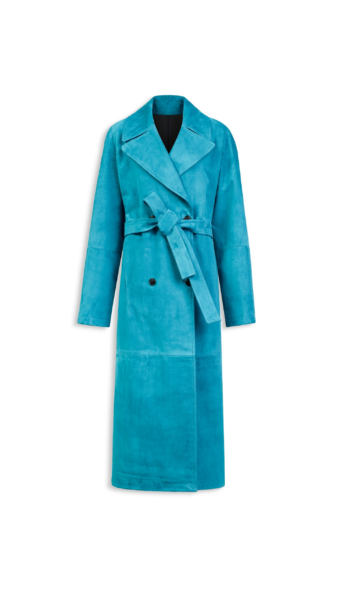 Alaïa Suede Goatskin Trench Coat - ALAÏA Coats - Laser Cut Luxury - Shop at Luxury Shoes 