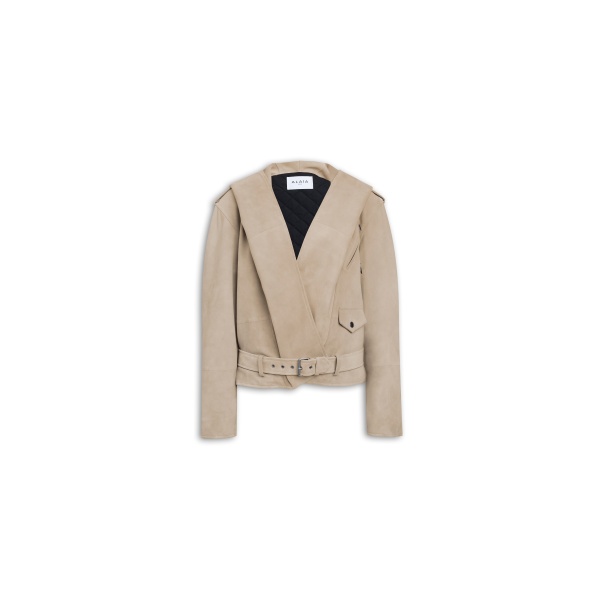 Alaïa Suede Hooded Biker Jacket - ALAÏA Jackets - Laser Cut Luxury - Shop at Luxury Shoes 