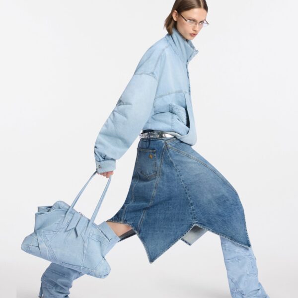 The Attico Super washed blue bomber Jacket, view 4