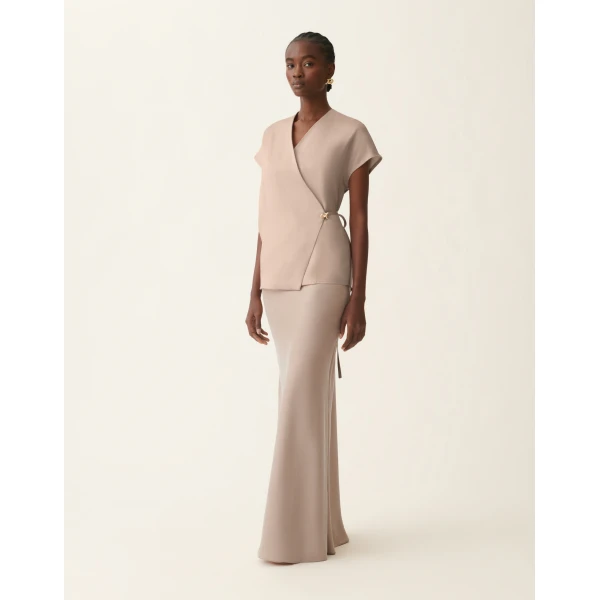 Fabiana Filippi Fluid Vest Top in Mocha, view 2