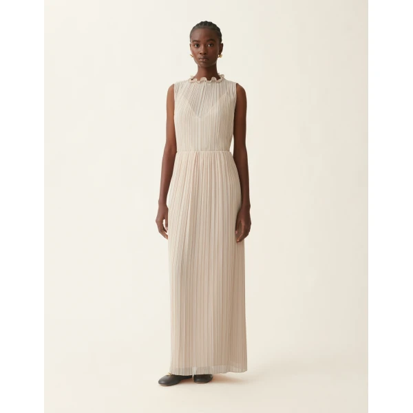 Fabiana Filippi Pleated Top in Beige, view 2