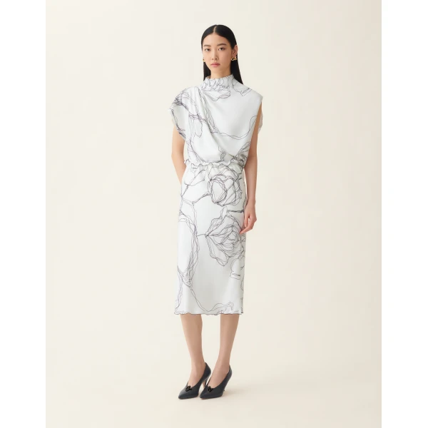 Fabiana Filippi Silk Twill Top in White, view 2