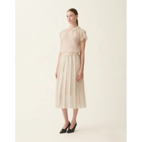 Fabiana Filippi Organza Top in Butter, view 2