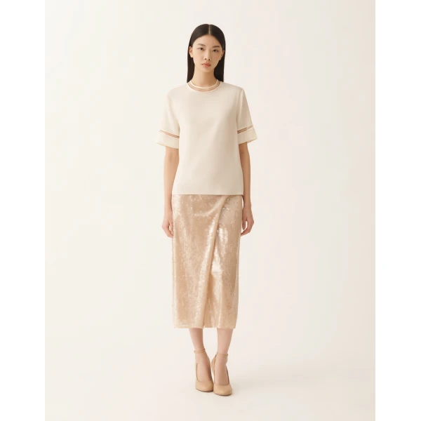 Fabiana Filippi Crepe de Chine Top in Butter, view 2
