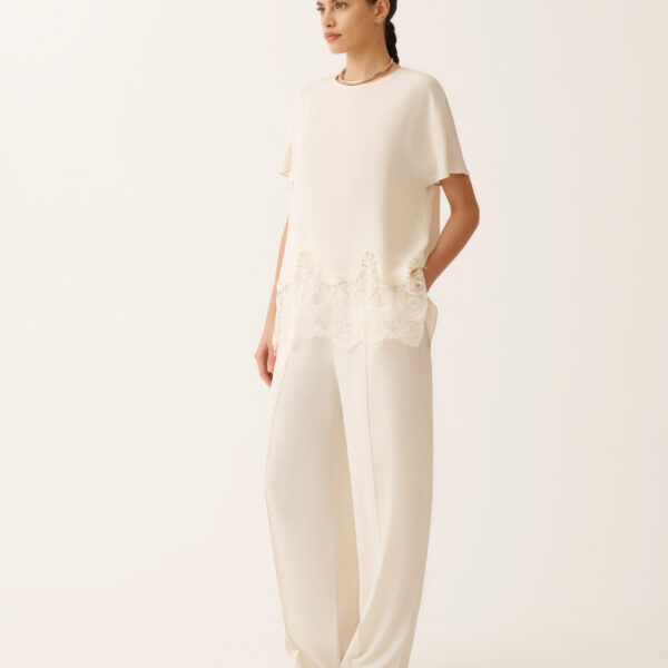 Fabiana Filippi Crepe de Chine Top in Butter, view 2