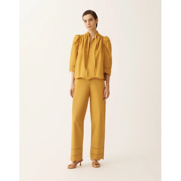 Fabiana Filippi Poplin Top in Mustard, view 2