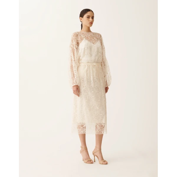 Fabiana Filippi Lace Top in Butter, view 2