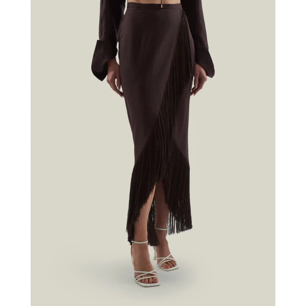 Taller Marmo El Pareo Linen Skirt, view 3
