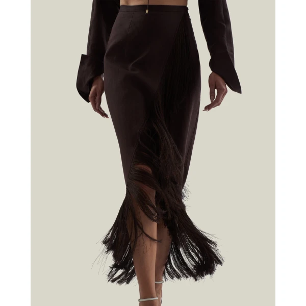 Taller Marmo El Pareo Linen Skirt, view 5