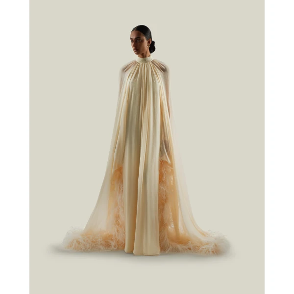 Taller Marmo Feathered Eterea Gown, view 2