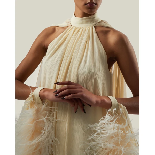 Taller Marmo Feathered Eterea Gown, view 5