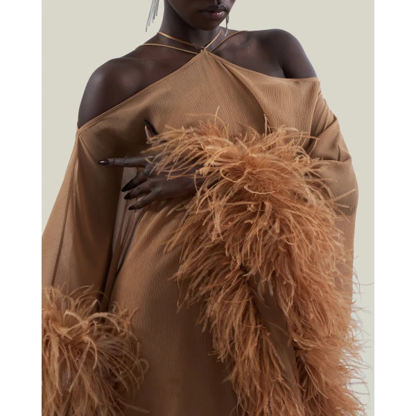 Taller Marmo Feathered Sza Sza Spirito Kaftan, view 5