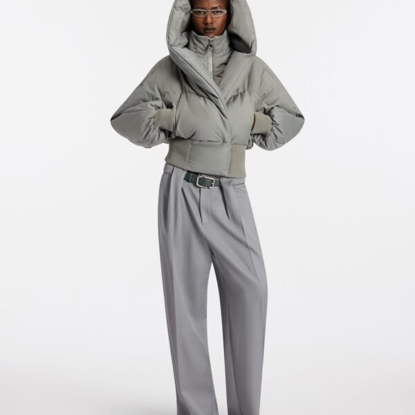 The Attico Taupe grey puffer jacket, view 2