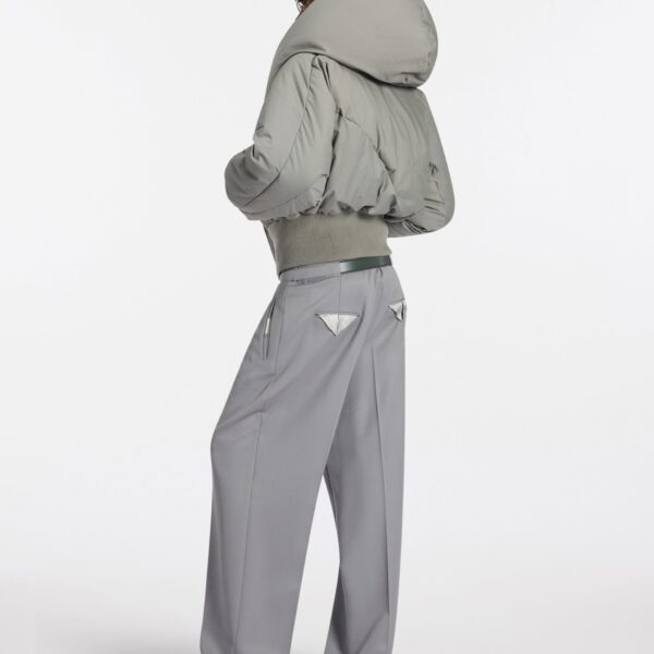 The Attico Taupe grey puffer jacket, view 3