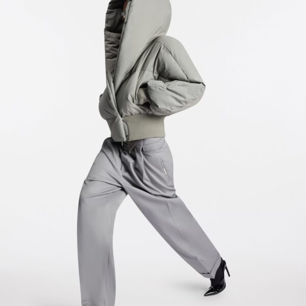 The Attico Taupe grey puffer jacket, view 4