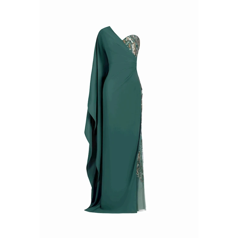 Tony Ward Asymmetrical Forest Gown - Dresses - Lebanese Luxury Evening Wear at Luxury Shoes 