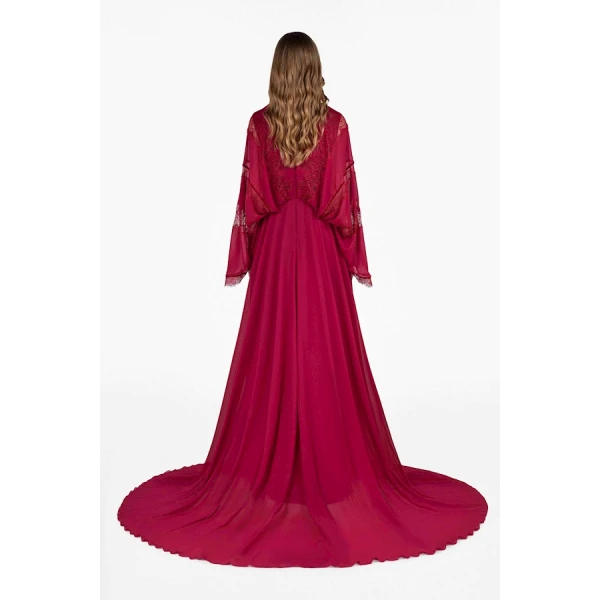 Tony Ward Burgundy Grace Kaftan - kimono - Lebanese Luxury Evening Wear at Luxury Shoes 