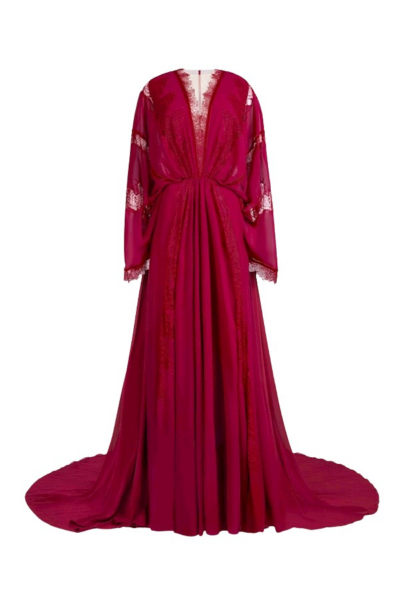 Tony Ward Burgundy Grace Kaftan - kimono - Lebanese Luxury Evening Wear at Luxury Shoes 