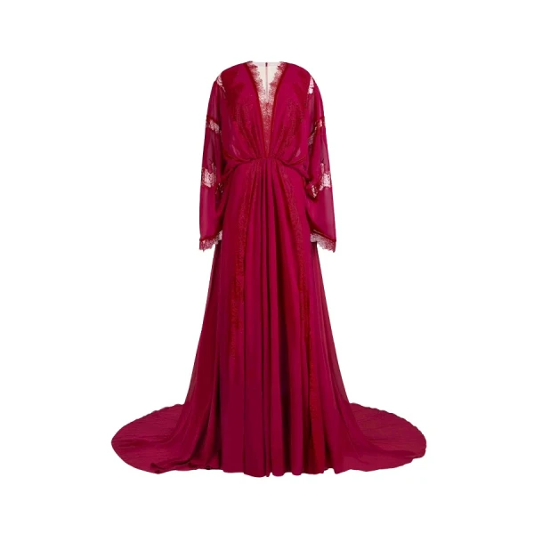Tony Ward Burgundy Grace Kaftan - kimono - Lebanese Luxury Evening Wear at Luxury Shoes 
