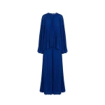 Tony Ward Deep Blue Pleated Top and Wide Leg Pants - Pants - Lebanese Luxury Evening Wear at Luxury Shoes 
