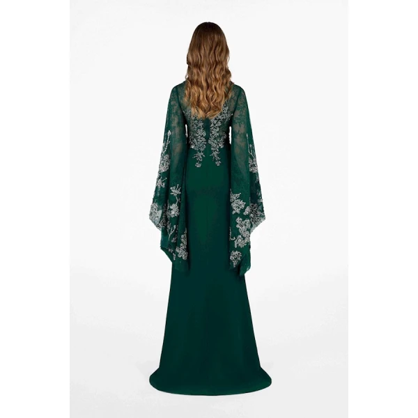 Tony Ward Emerald Bloom Slit Dress - Dresses - Lebanese Luxury Evening Wear at Luxury Shoes 