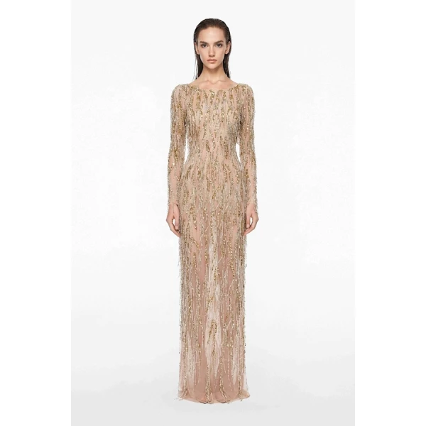 Tony Ward Gold Degradé Beaded Gown - Dresses - Lebanese Luxury Evening Wear at Luxury Shoes 