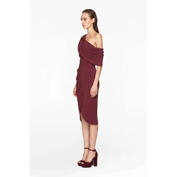 Tony Ward Mauve Asymmetric Mini Dress - Dresses - Lebanese Luxury Evening Wear at Luxury Shoes 