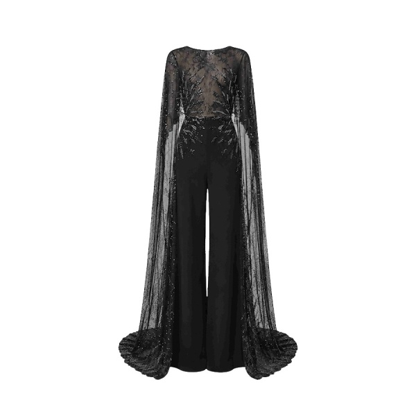Tony Ward Mauve Lace and Crepe Jumpsuit - Jumpsuit - Lebanese Luxury Evening Wear at Luxury Shoes 
