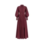 Tony Ward Mauve Poplin Puff Sleeve Midi Dress - Dresses - Lebanese Luxury Evening Wear at Luxury Shoes 