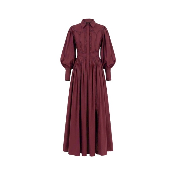Tony Ward Mauve Poplin Puff Sleeve Midi Dress - Dresses - Lebanese Luxury Evening Wear at Luxury Shoes 