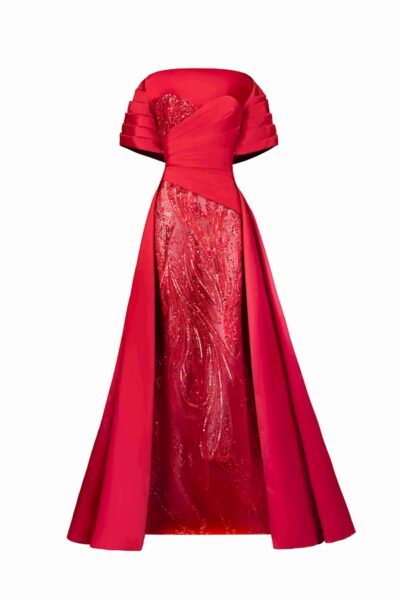 Tony Ward Red Heart Corset Maxi Dress - Dresses - Lebanese Luxury Evening Wear at Luxury Shoes 