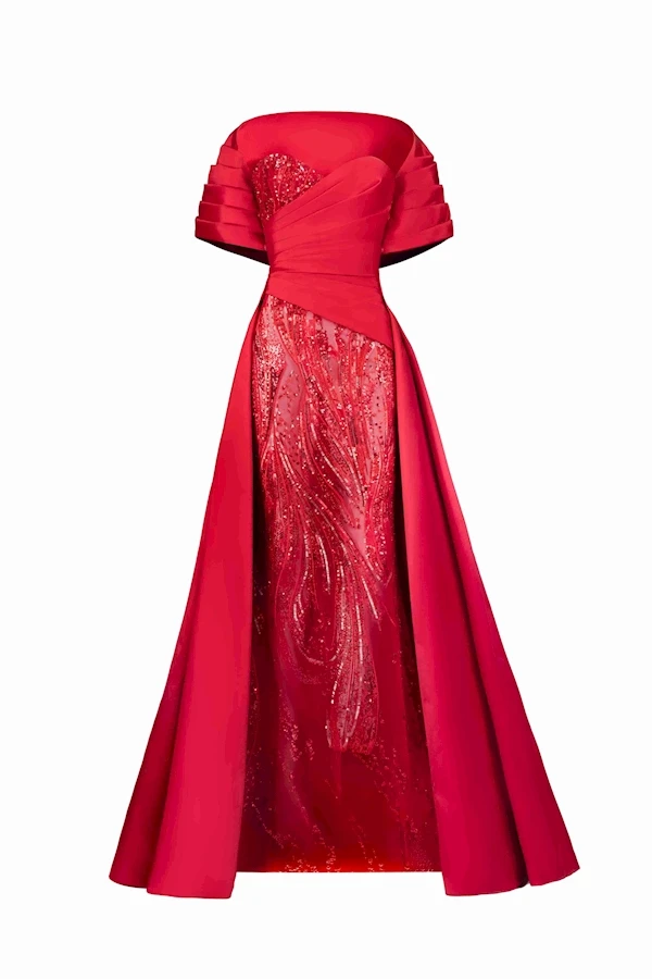 Tony Ward Red Heart Corset Maxi Dress Tony Ward Red Heart Corset Maxi Dress - Dresses - Lebanese Luxury Evening Wear at Luxury Shoes