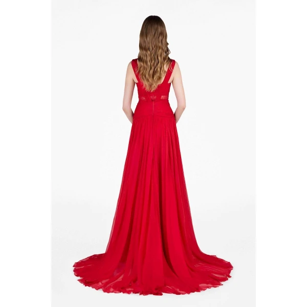 Tony Ward Red Heart Corset Mousseline Gown - Dresses - Lebanese Luxury Evening Wear at Luxury Shoes 