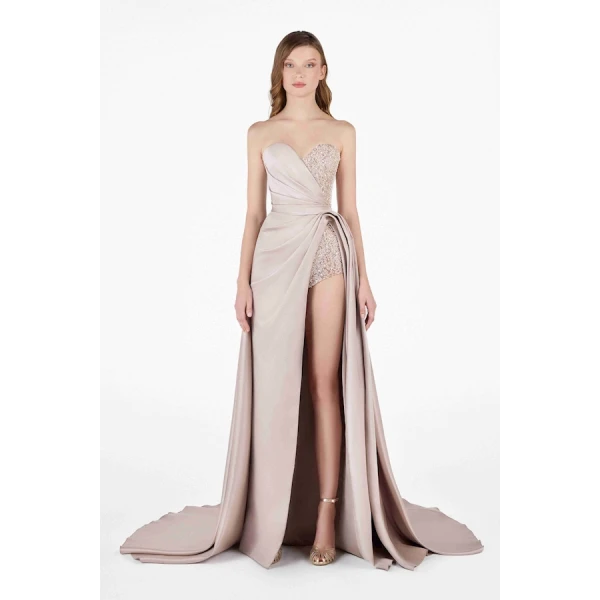 Tony Ward Satin Sculpted Wrap Gown - Dresses - Lebanese Luxury Evening Wear at Luxury Shoes 