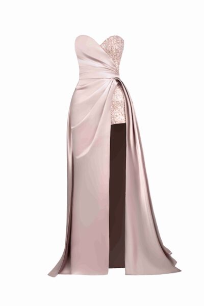 Tony Ward Satin Sculpted Wrap Gown - Dresses - Lebanese Luxury Evening Wear at Luxury Shoes 