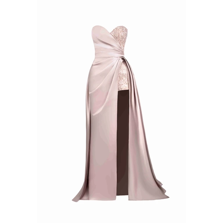 Tony Ward Satin Sculpted Wrap Gown - Dresses - Lebanese Luxury Evening Wear at Luxury Shoes 