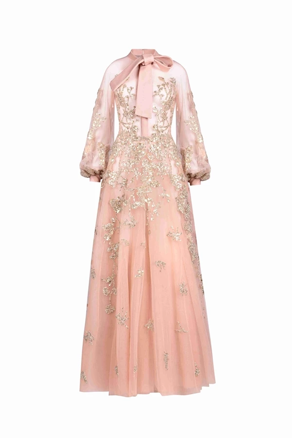 Tony Ward Vintage Rose Midi Dress Tony Ward Vintage Rose Midi Dress - Dresses - Lebanese Luxury Evening Wear at Luxury Shoes