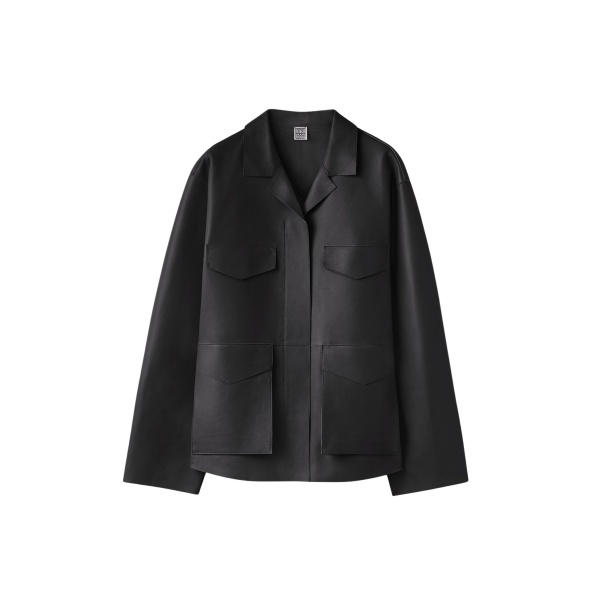Totême Army leather jacket in Black - Jackets - Scandinavian Minimalist Luxury at Luxury Shoes 