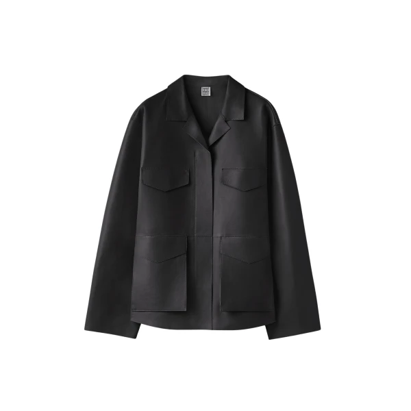 Toteme Army leather jacket in Black