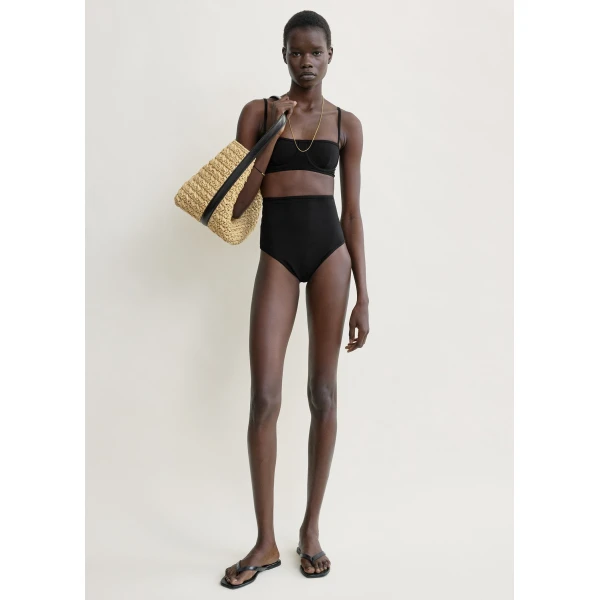Toteme Balconette bikini top in Black, view 2