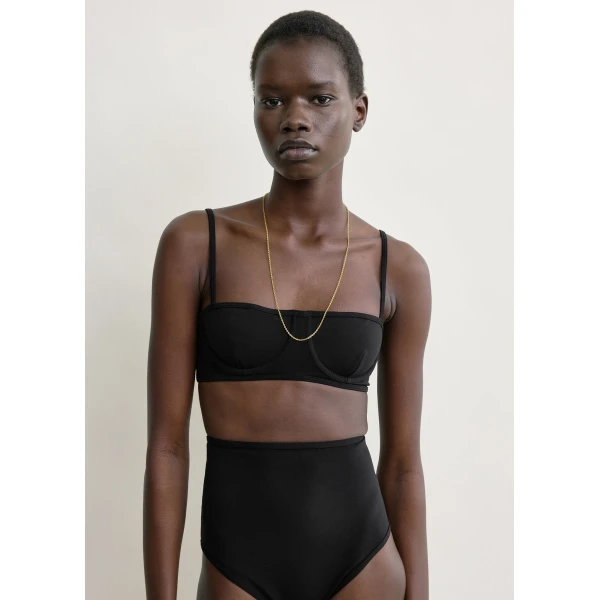 Toteme Balconette bikini top in Black, view 5