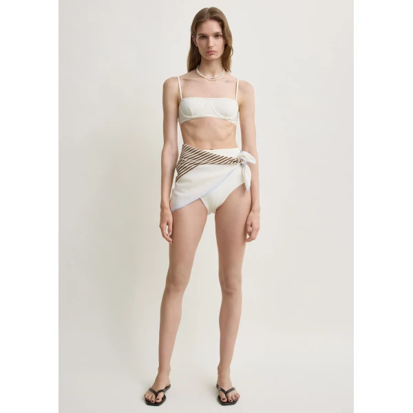 Toteme Balconette bikini top in Ecru, view 2