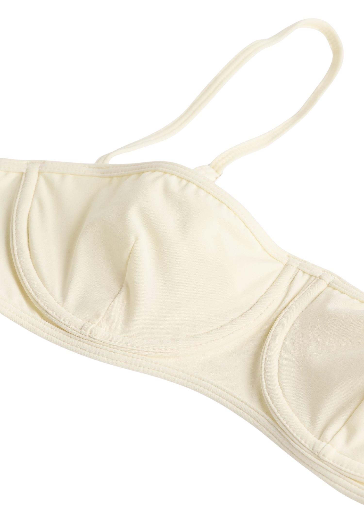 Totême Balconette bikini top in Ecru - Beachwear - Scandinavian Minimalist Luxury at Luxury Shoes 