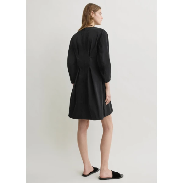 Toteme Balloon sleeve cotton dress in Black, view 4
