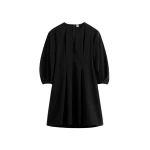Toteme Balloon sleeve cotton dress in Black