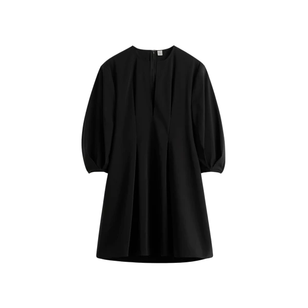 Toteme Balloon sleeve cotton dress in Black