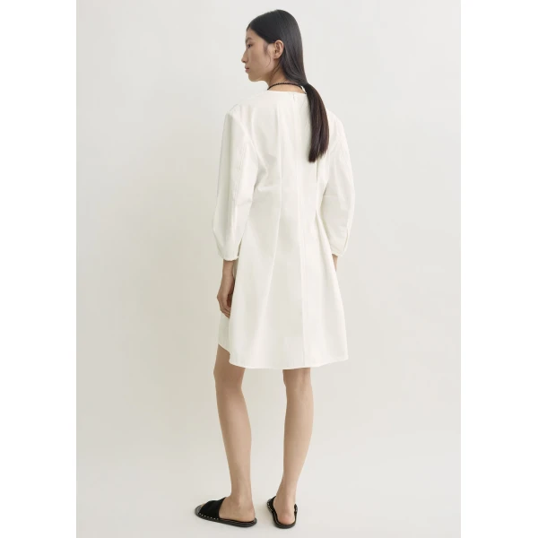 Toteme Balloon sleeve cotton dress in White, view 4