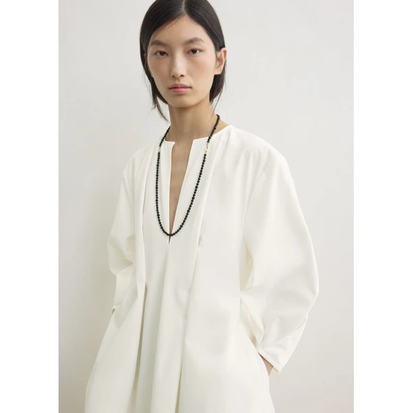 Toteme Balloon sleeve cotton dress in White, view 5