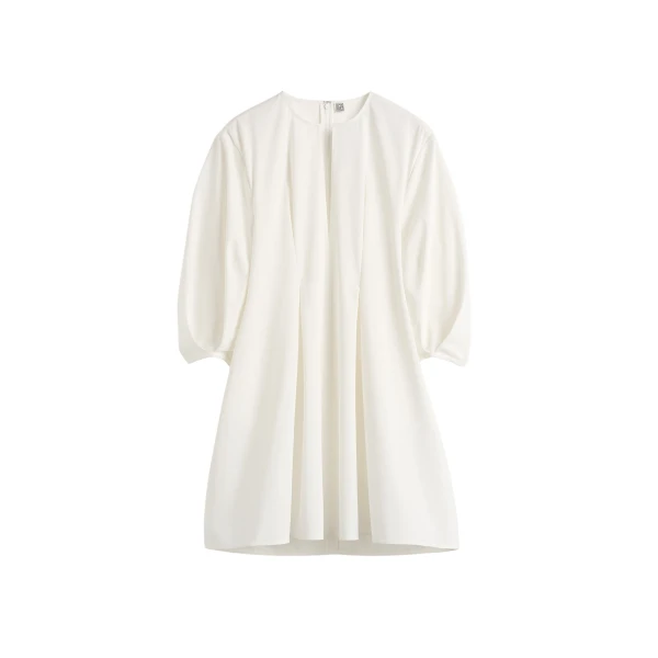 Toteme Balloon sleeve cotton dress in White